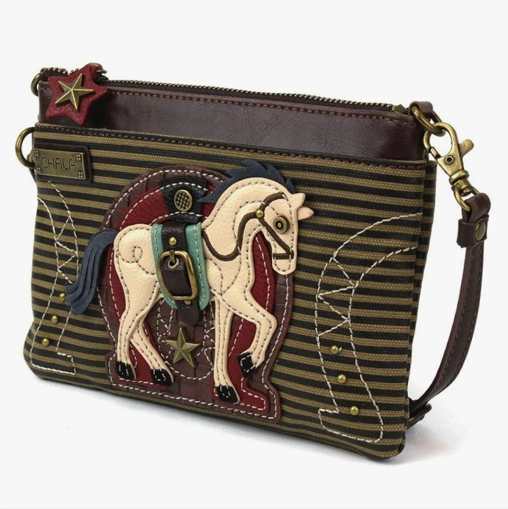 Chala Horse Fabric Mini Crossbody Purse - Picture 2 of 16